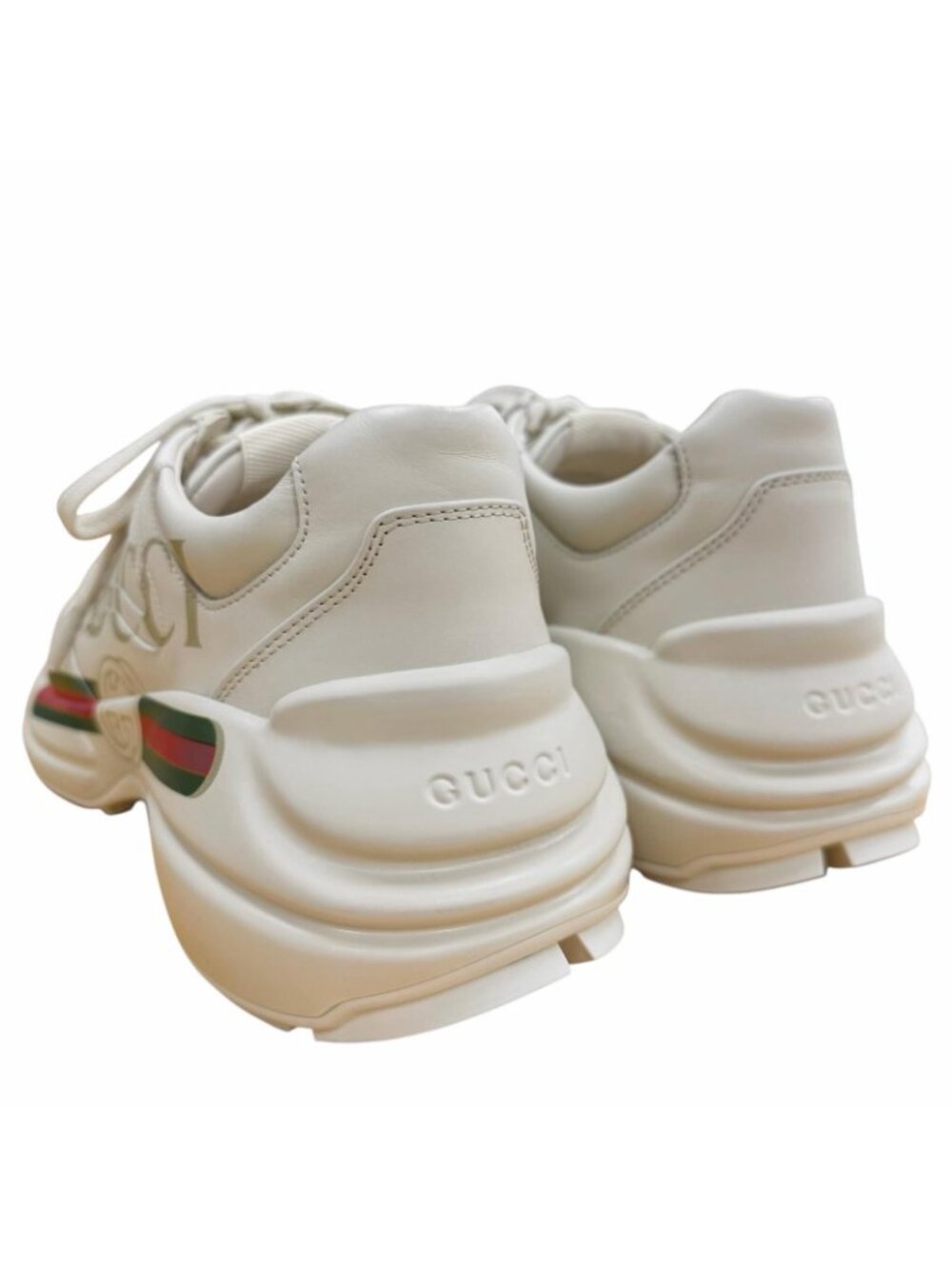 Gucci Sherry Line Leather Ryton Interlocking Sneakers Beige 6.5 - Picture 4 of 13